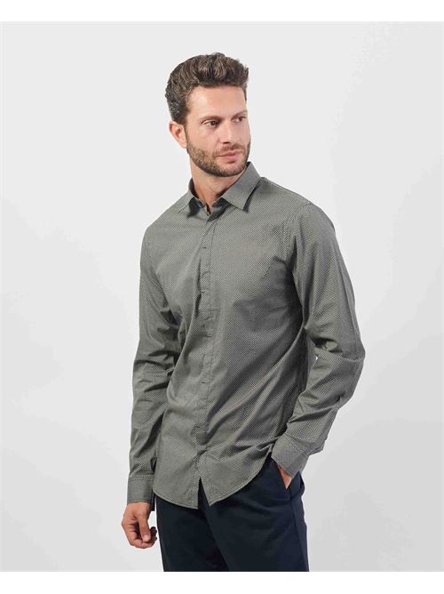 AX slim fit shirt in stretch cotton poplin ARMANI EXCHANGE | 6DZC25-ZNEAZ55KF